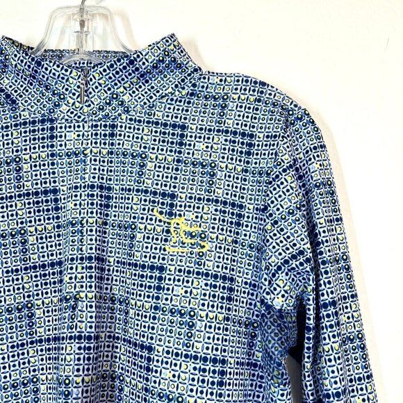 Golf Sun Shirt Blue Long Sleeve Zip Medium - Picture 4 of 11